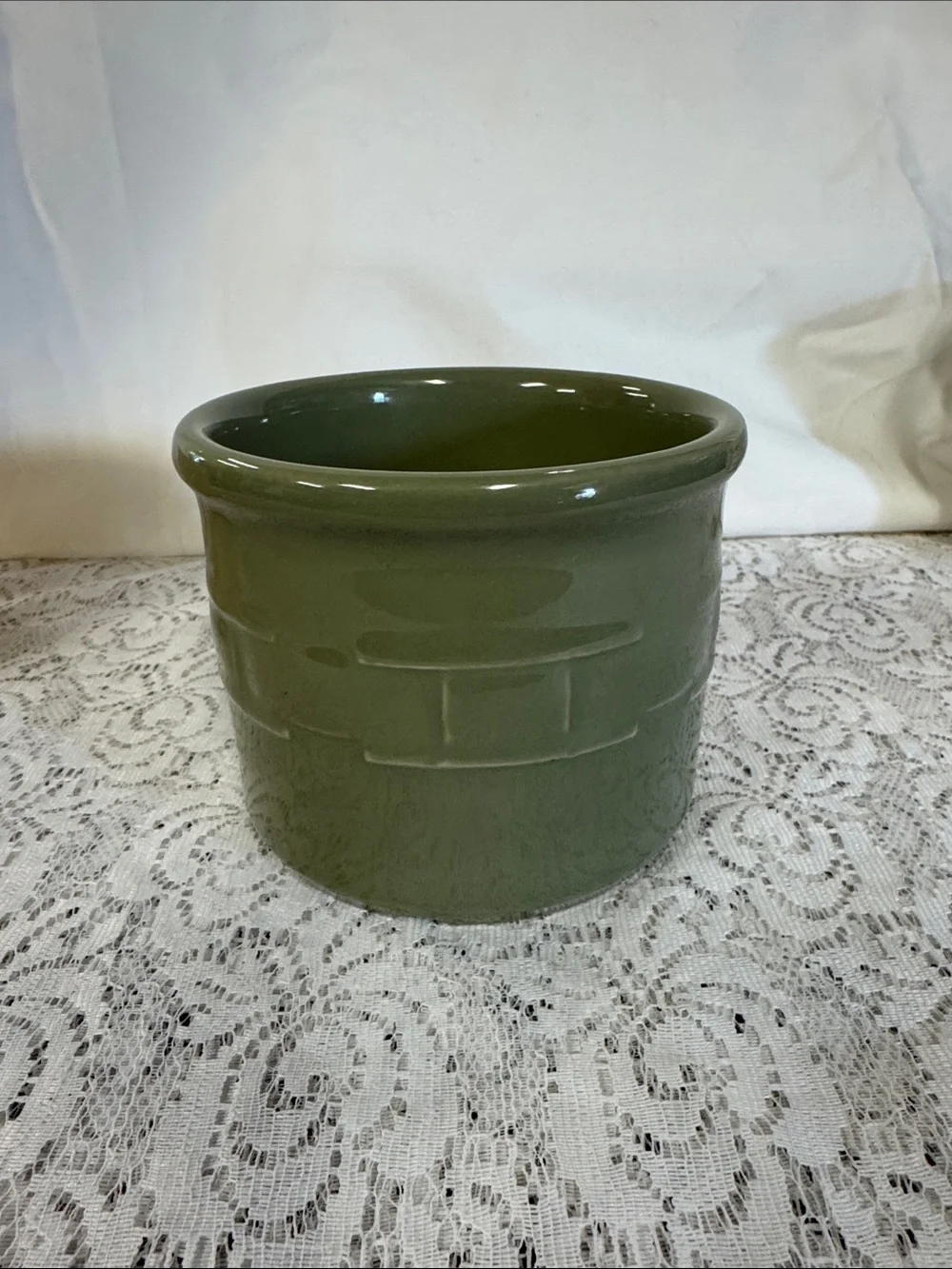 Longaberger Olive Green 1 Qt. Crock
